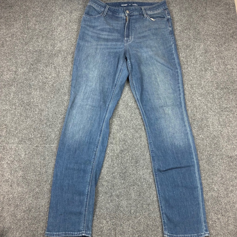 Old Navy Wow Straight Jeans Womens Size 10 Long 32x32 Medium Wash Blue Denim